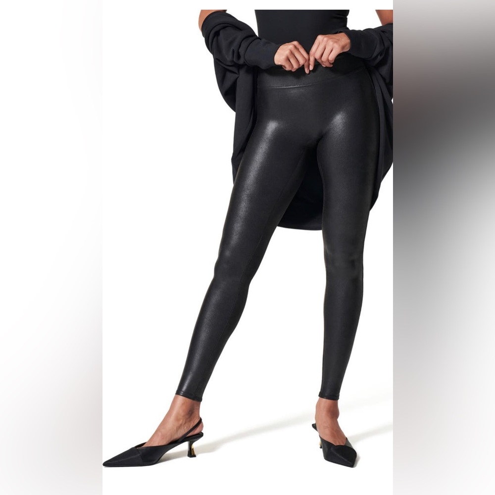 Spanx Faux Leather Leggings. Size L, new with tags, never worn.